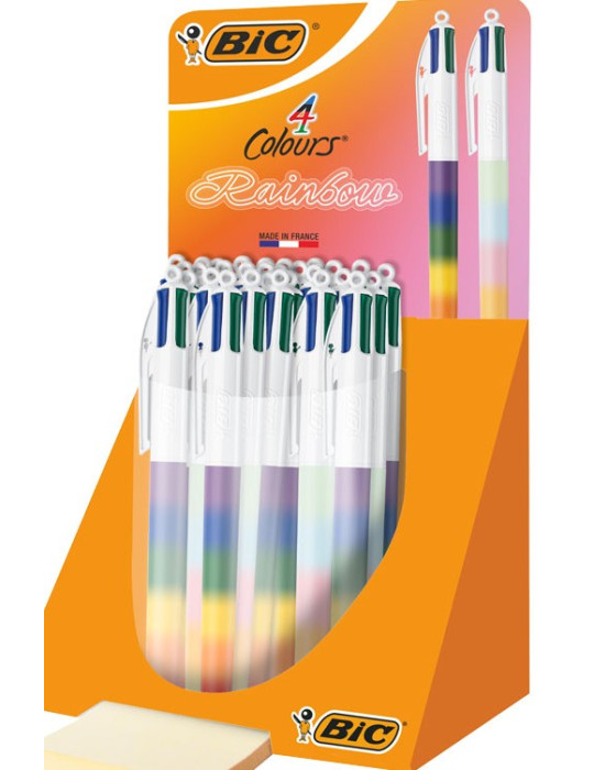 Stylo bille 4 couleurs "Rainbow" présentoir de 30 pièces - Assorti