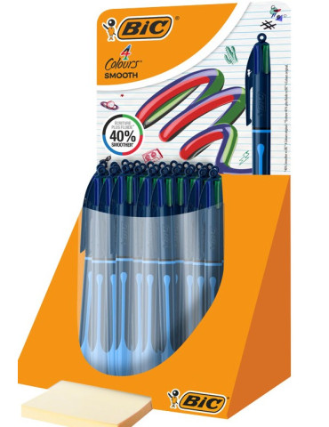 Stylo bille 4 couleurs "Smooth" présentoir de 30 pièces - Drop