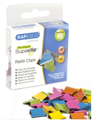 Rapesco Supaclic refill clips chroom/40 (Doos 350 st)