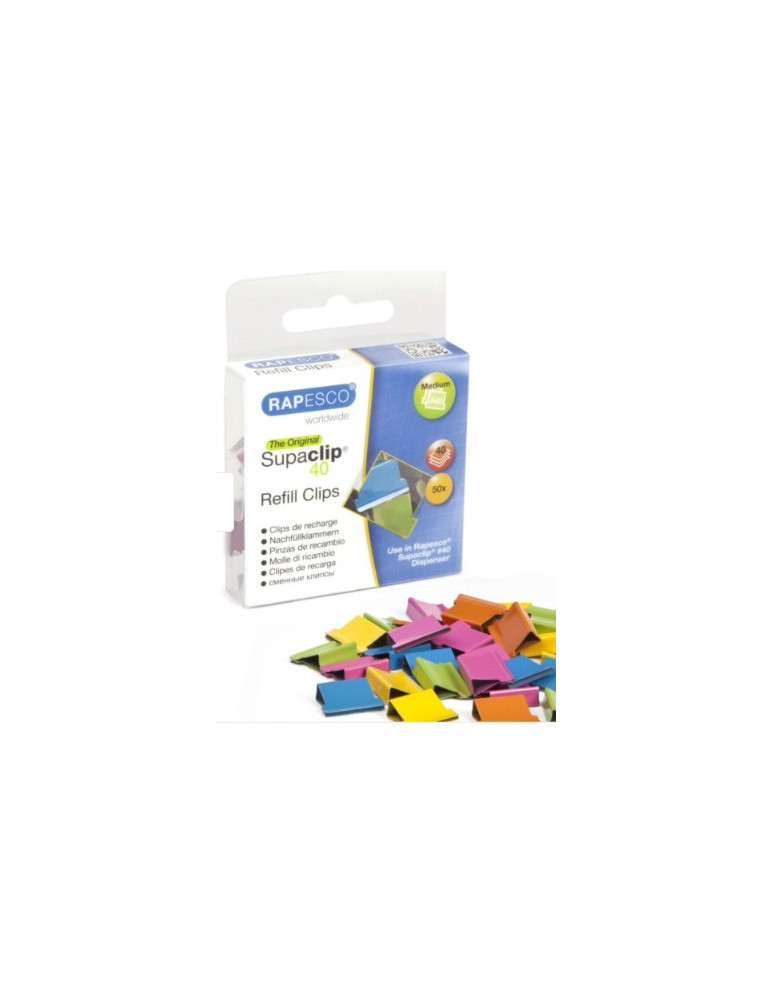 Rapesco Supaclic refill clips chrome