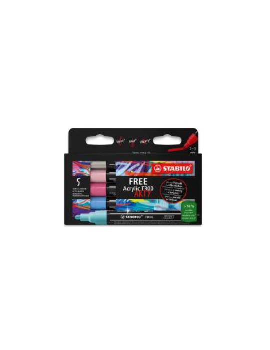 FREE Acrylic ARTY T300 set 5 pcs pastel