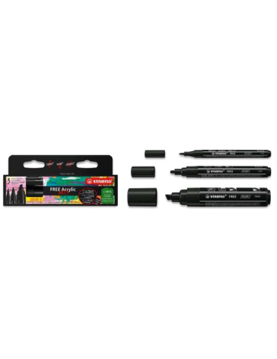 FREE Acrylic ARTY mixed tip set black (691/746+692/746+693/746)
