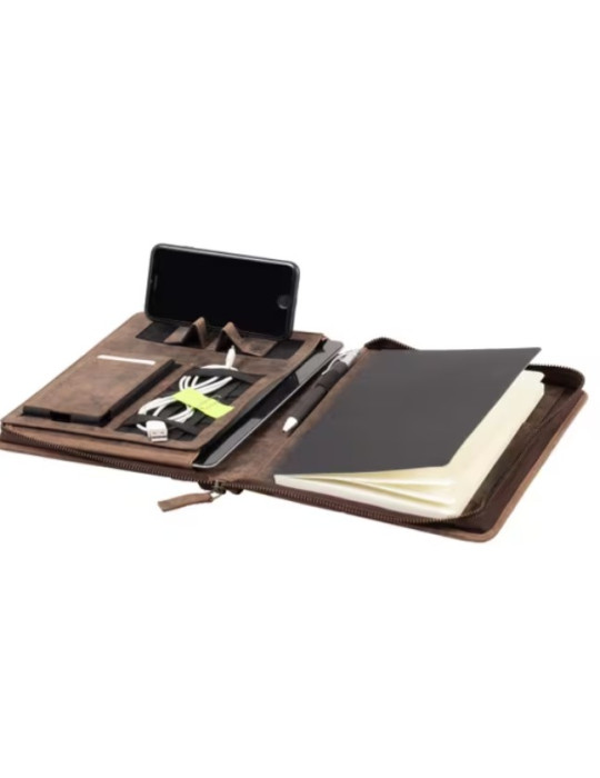 Organiseur Pride and Soul A5 CHARON, cuir marron