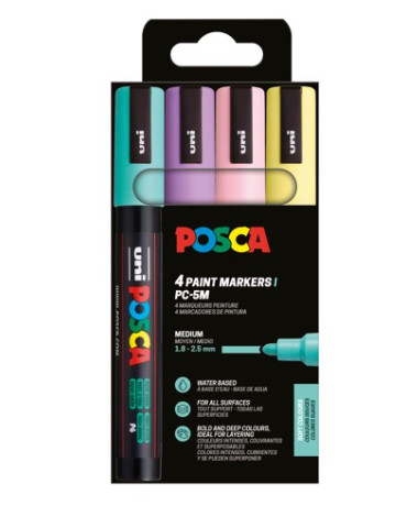 Set de 4 marqueurs pointe conique moyenne Couleurs Douces - Rose Clair