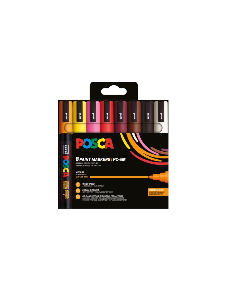 Set de 8 marqueurs pointe conique moyenne - Couleurs chaudesIvoire - N