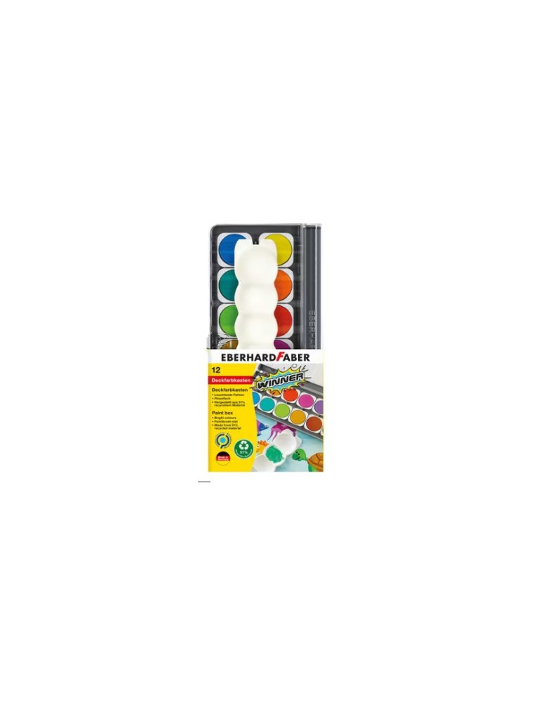 Boîte de peinture Eberhard Faber Winner 12 couleurs avec palette de mé