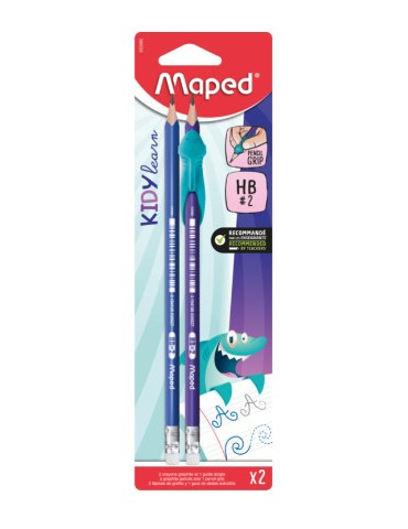 Blister de 2 Crayons graphite BLACK'PEPS KIDY LEARN triangulaire HB, e