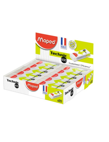 Gomme "TECHNIC 600" avec fourreau carton + cellophane, en display x20