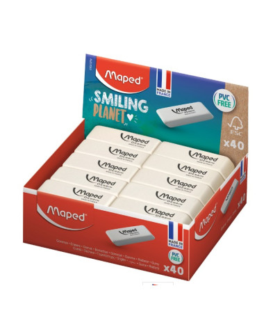 Gomme DESSIN FSC, format médium, en display de 40