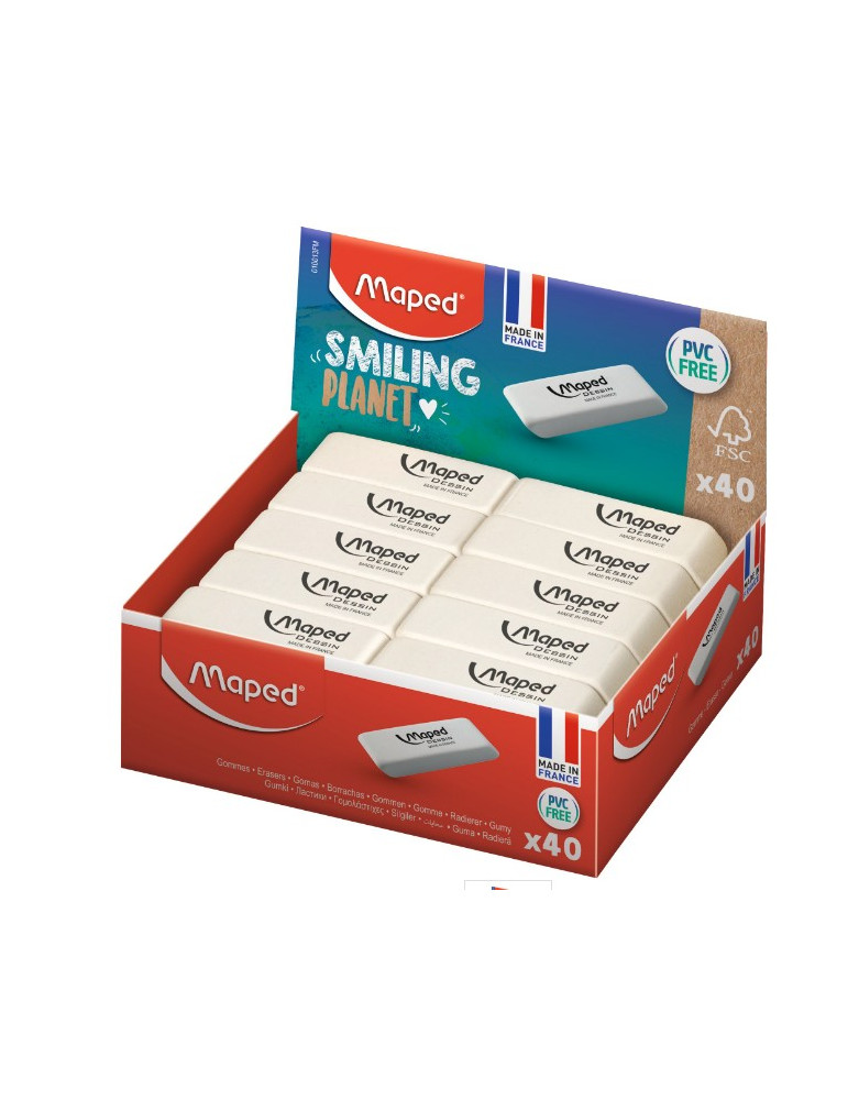 Gomme DESSIN FSC, format médium, en display de 40