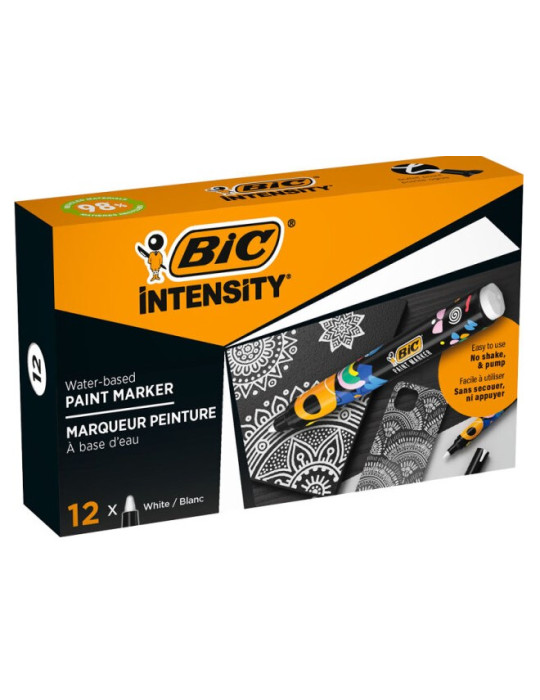 Paint marker box 12 blanc