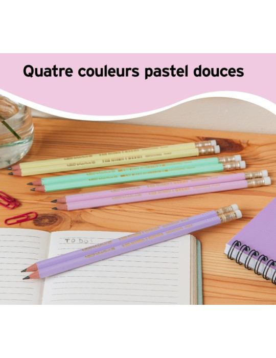 BIC Evolution Pastel grahite avec gomme box 12