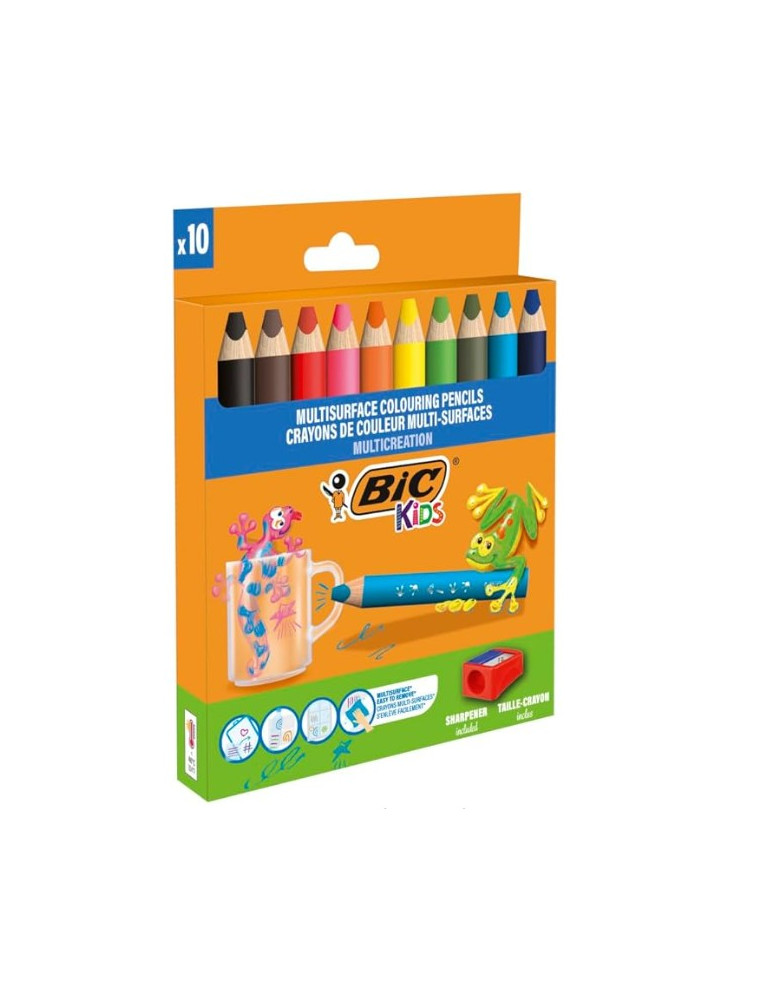 BIC® Kids Multisurface pencil x10 + 1 taille-crayon