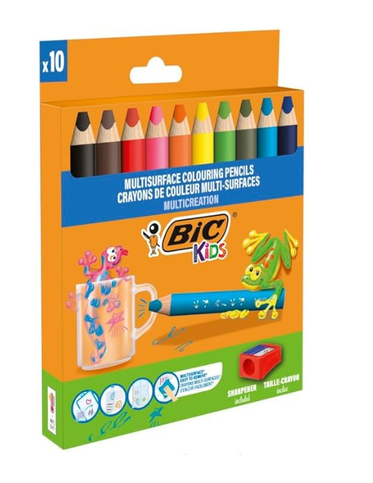 BIC® Kids Multisurface pencil x10 + 1 taille-crayon