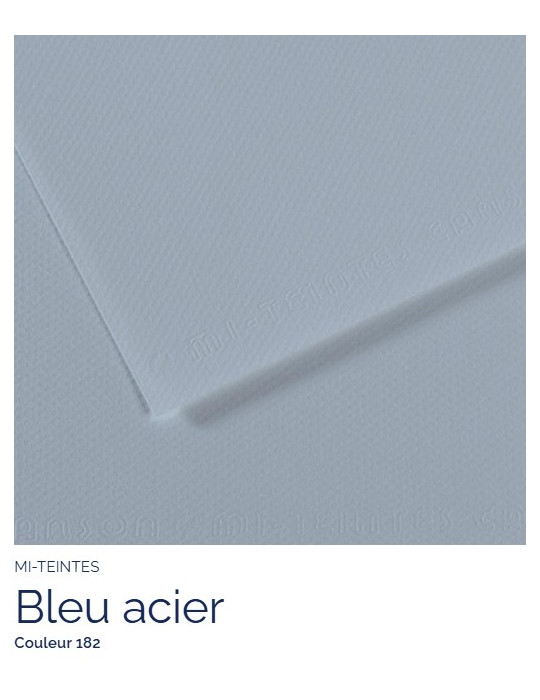 FEUILLE   MI-TEINTES®  A4 160G BLEU ACIER 182