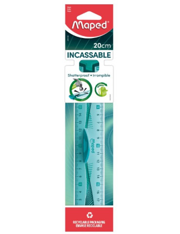 FLEX 20 cm liniaal tweezijdige maatverdeling soft - assorti kleuren -