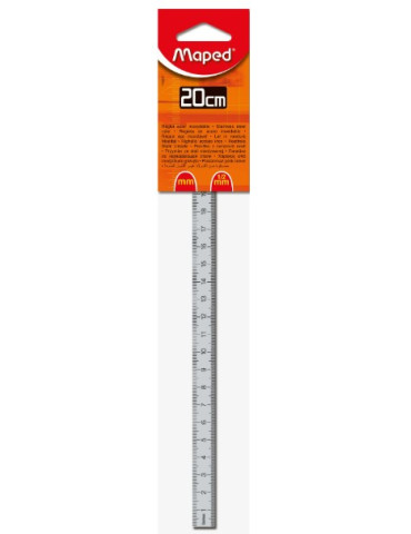 STALEN 20 cm liniaal met gegraveerde maatverdeling - op blisterkaart