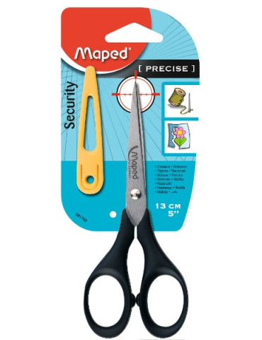 PRECISE schaar 13 cm  - puntig - met beschermhoes - op blisterkaart