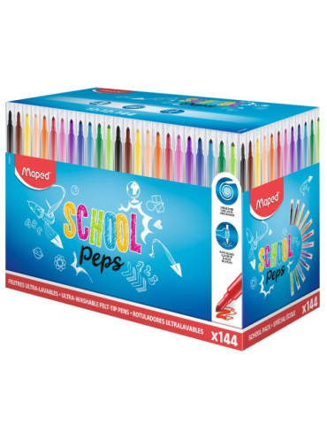 FEUTRES COLOR PEPS LONG LIFE X144 SCHOOLPACK