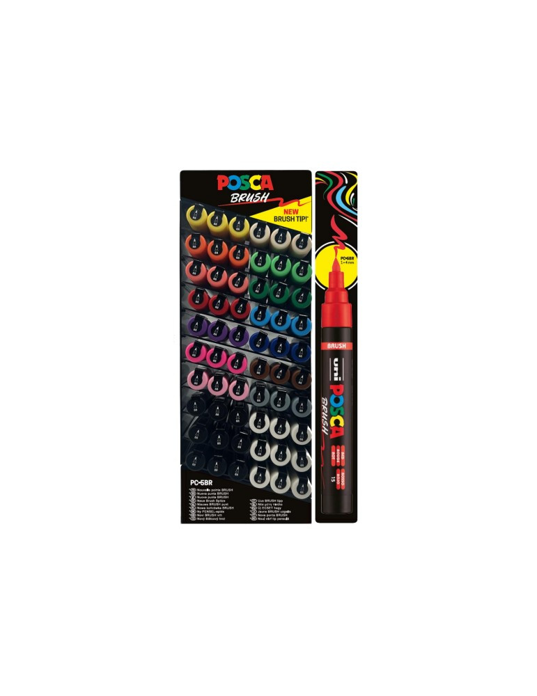 PRÉSENTOIR 60 MARQUEURS POSCA POINTE MOYENNE BRUSH