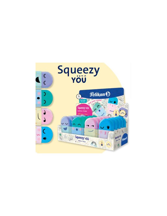 PELIKAN gomme en plastique Squeezy You ass. 20 pièces