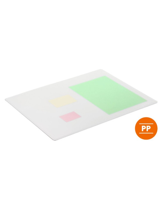 Sous-main 530x400mm rainures PP transparent