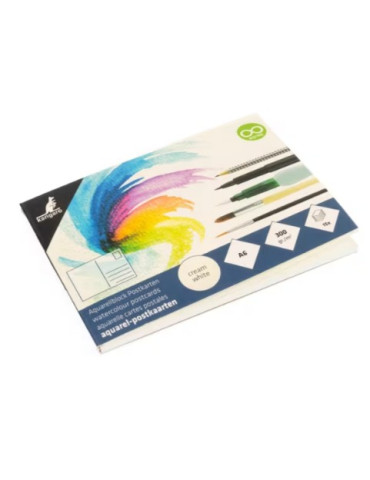 Cartes postales Kangaro bloc d'aquarelle 15 feuilles 300gr A6 blanco C