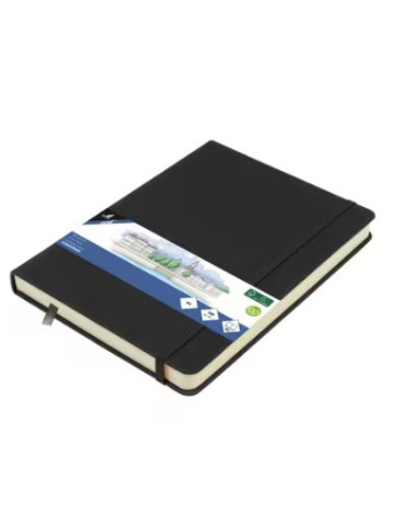 Schetsboek Kangaro A5 zwart PU HC 80 blad 140gr roomwit met elastiek e