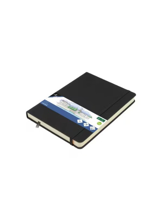 Carnet de croquis Kangaro A5 noir PU HC 80 feuilles papier 140gr ivoir
