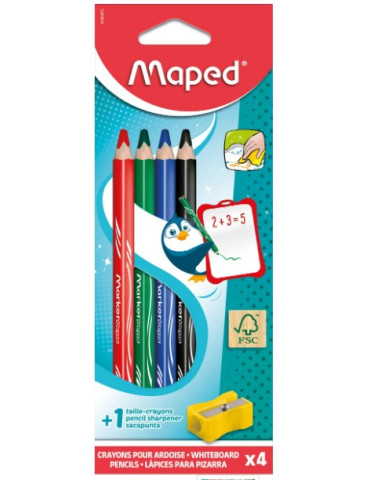 MARQUEUR PEPS WOOD FSC 100 % 4 CRAYONS + PS BOÎTE CARDB