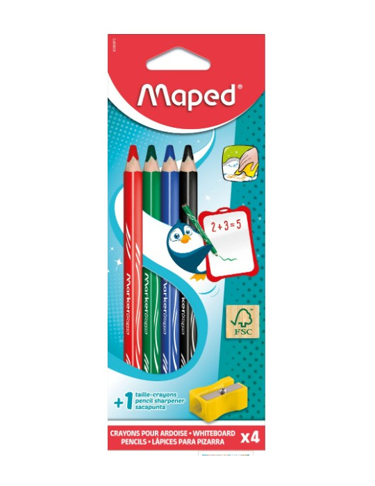 MARQUEUR PEPS WOOD FSC 100 % 4 CRAYONS + PS BOÎTE CARDB