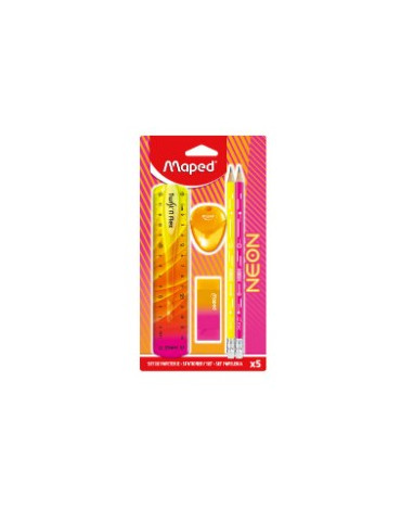 SET DE PAPETERIE NEON 5 PCS