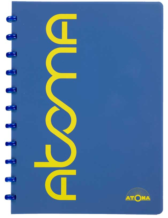 Cahier A4 "Sorbet" en PP, quadrillé 5mm, 144 pages - Bleu