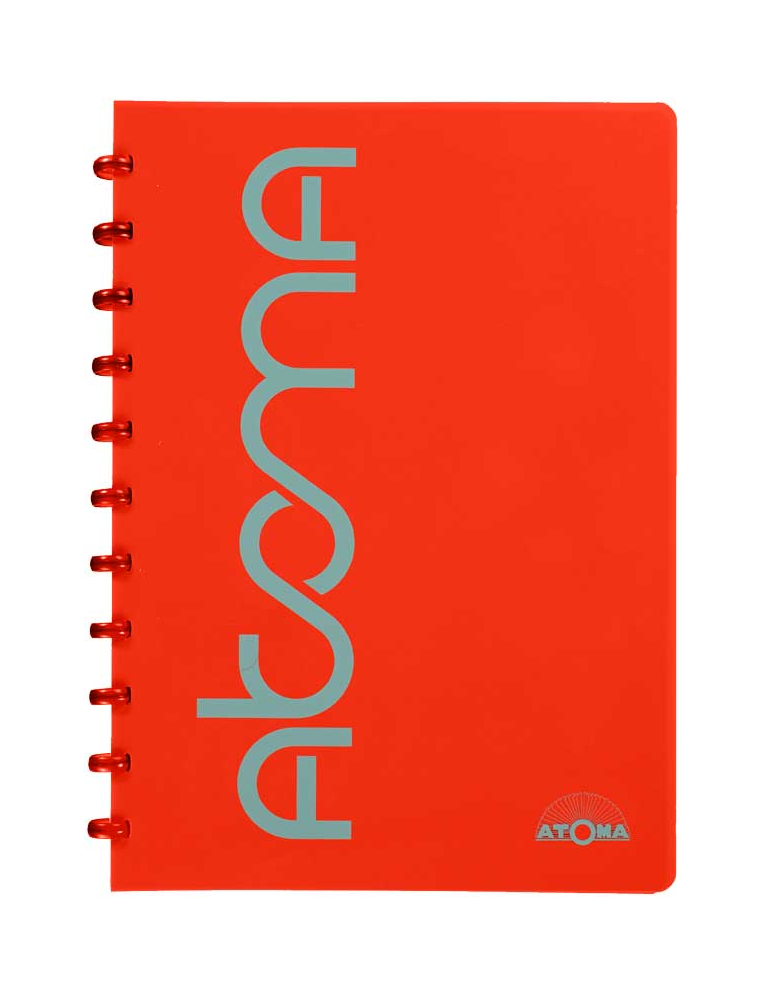 Cahier A4 "Sorbet" en PP, quadrillé 5mm, 144 pages - rouge