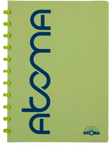 Cahier A4 "Sorbet" en PP, quadrillé 5mm, 144 pages - vert