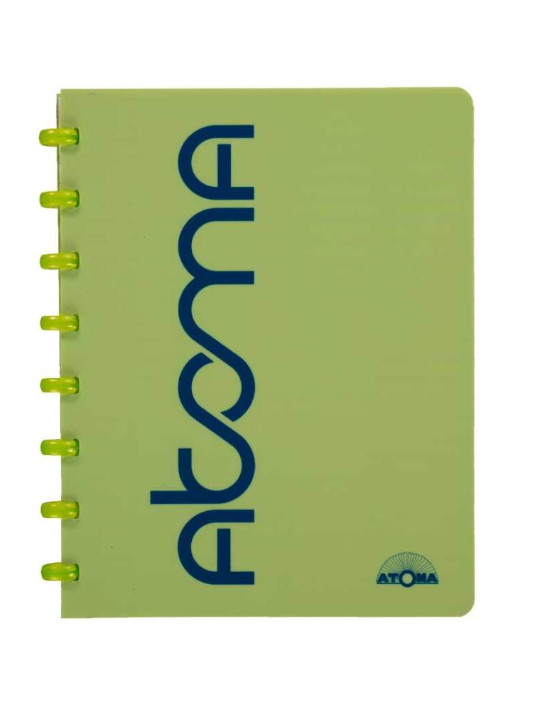 Atoma: Cahier A5 "Sorbet" en PP, quadrillé commercial, 144 pages - Ver
