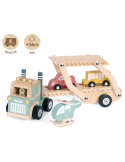 Jouet éducatif en bois 4 véhicules 'Wheels on the road'