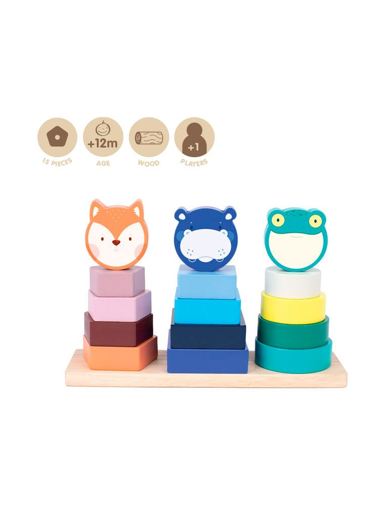 'Animal Towers' stacking wooden educational toy