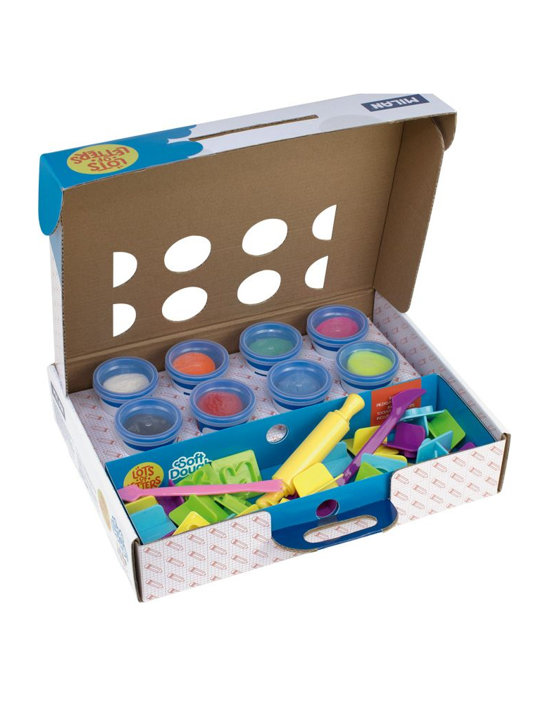 Coffret 8 pots 59 g pâte à modeler souple Soft Dough avec outils "Beau