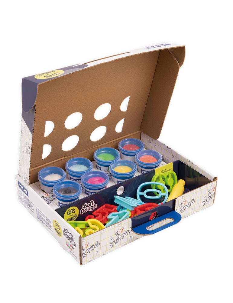 Coffret 8 pots 59 g pâte à modeler souple Soft Dough avec outils 'Beau