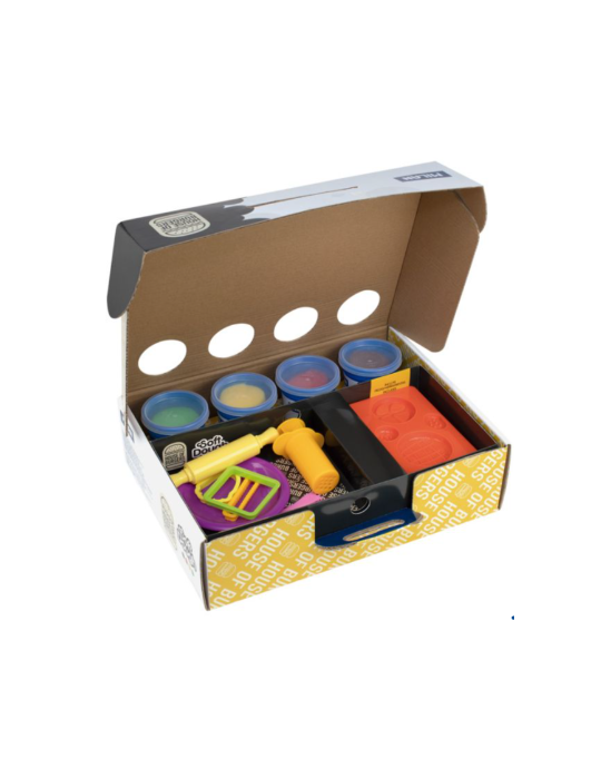 Kit 4 cans 116 g Soft Dough with tools 'House of burgers'