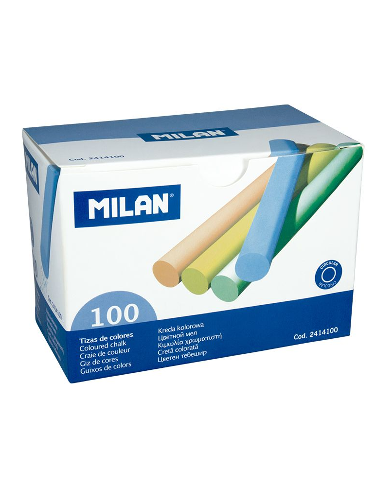 Boîte 100 craies de couleur (sulfate de calcium)