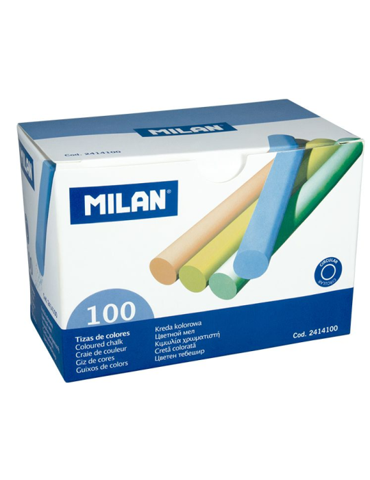 Boîte 100 craies de couleur (sulfate de calcium)