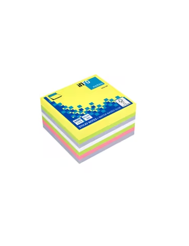 Info notes 75x75mm, 400 blaadjes, 5 kleuren, FSC.