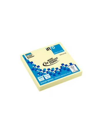 Info notes 75x75mm jaune bloc de 100 flles