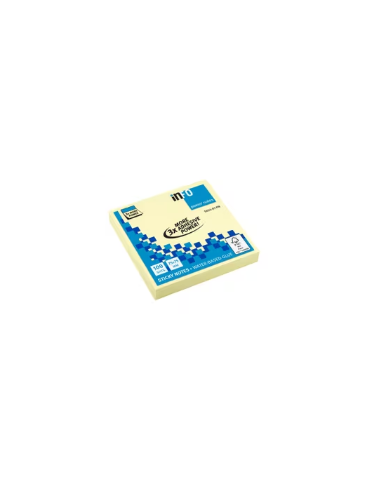 Info Notes 75x75mm geel blok a 100 vel