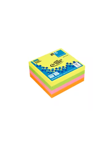 Info notes 75x75mm ass. des couleurs vives bloc de 320 flles