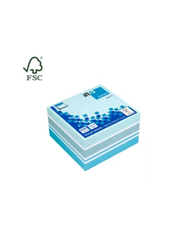 Info Notes 75x75mm assorti mix bloc 400 feuilles