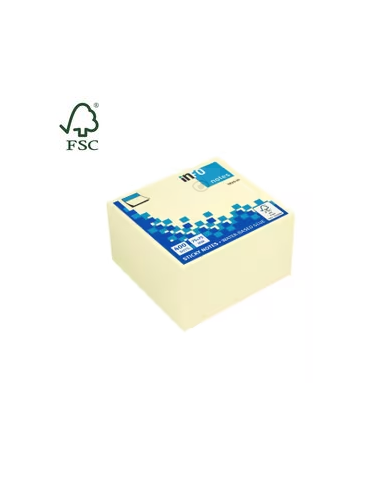 Info notes 75x75mm jaune bloc de 400 flles