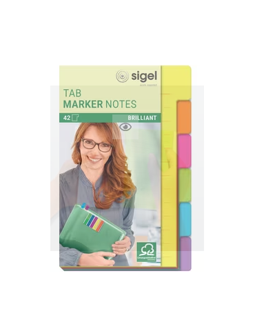 tabmarker notes Sigel 98x148mm 6 kleuren 42 sheets